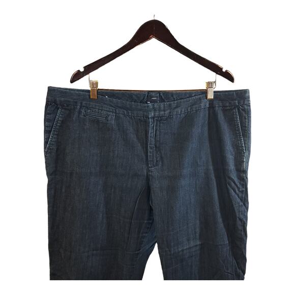 Gap Dark Wash Cropped Mid-rise Tapered Leg Jeans Minimalist Classic Women's 20 - Picture 2 of 5